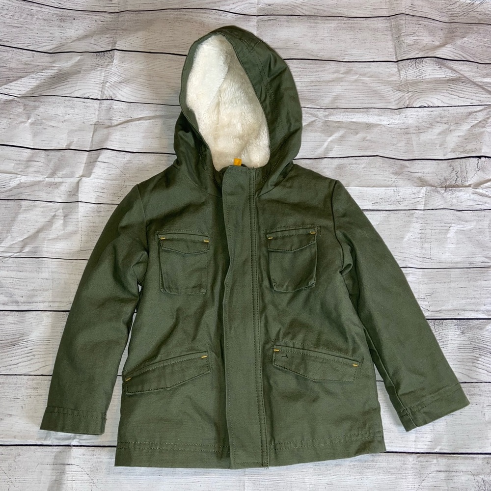 Army green boys coat
